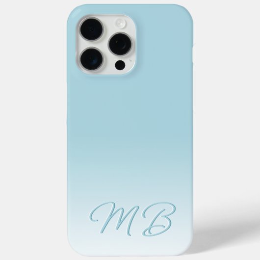 Custom Eleganto Light Aqua Ocean Blue Monogram Case-Mate iPhone Hülle (Rückseite)