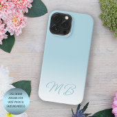 Custom Eleganto Light Aqua Ocean Blue Monogram iPhone Hülle