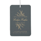 Custom Eleganto Moderne Botanische Hexenzitat Navy Autolufterfrischer (Vorderseite)