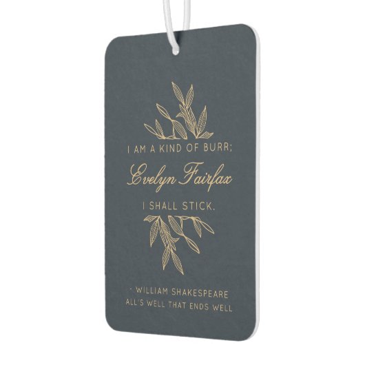 Custom Eleganto Moderne Botanische Hexenzitat Navy Autolufterfrischer (Links)