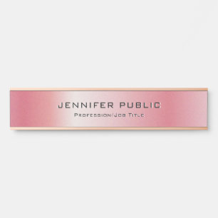 Custom Eleganto Moderne Template Glam Rose Gold Türschild