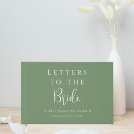 Custom Elegantsage Green Letters to Bride Gästebuch