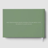 Custom Elegantsage Green Letters to Bride Gästebuch (Rückseite)