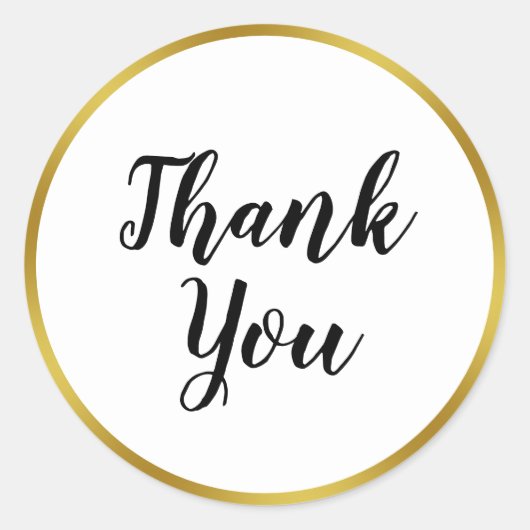 Custom Eleganwhite and Imitate Gold Vielen Dank Runder Aufkleber (Vorderseite)