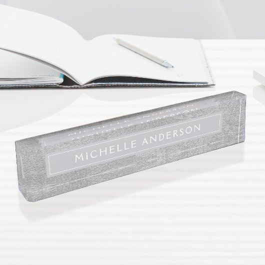 Custom Elegany Classy Silver Foil Namensplakette