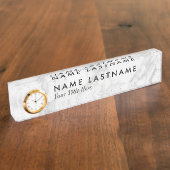 Custom Elegany White Marmornamensuhr Namensplakette (Seite)