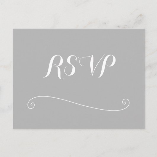Custom Elegany White Wedding RSVP Postkarten (Vorderseite)