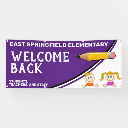 Custom Elementary Welcome Back to School Banner (Horizontal)