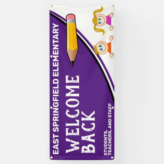 Custom Elementary Welcome Back to School Banner (Vertikal)