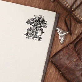 Custom Elephant Ex Libris Buchzeichen Gummistempel