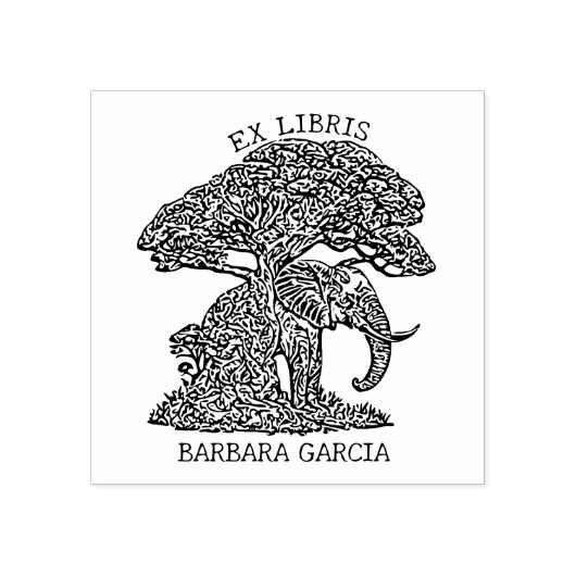 Custom Elephant Ex Libris Buchzeichen Gummistempel (Prägung)