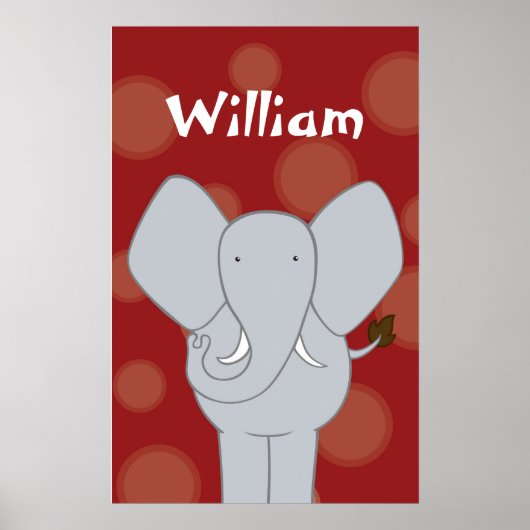 Custom Elephant Kinderzimmer Art Boy oder Girl Poster (Vorne)