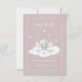 Custom Elephant Pink Baby Dusche Danke Karten (Vorderseite)