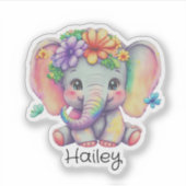 Custom Elephant Sticker (Vorderseite)