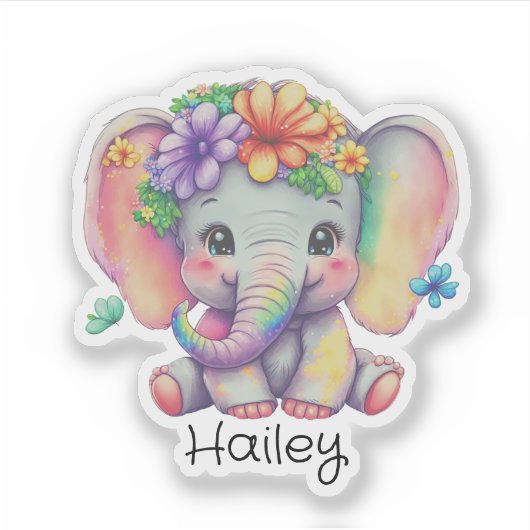 Custom Elephant Sticker (Vorderseite)
