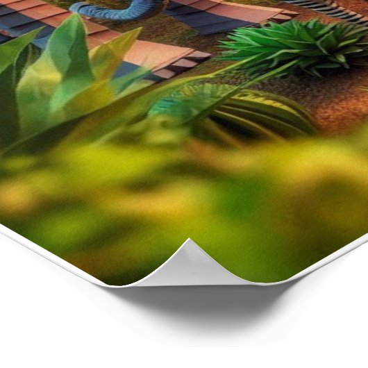 Custom Elephant Zebra and Lion Wall Poster (Ecke)