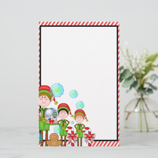 Custom Elf Holiday Stationary Briefpapier (Stehend Vorderseite)