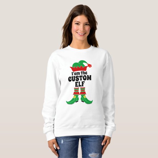 Custom Elf Ich bin der benutzerdefinierte Elf Sweatshirt (Vorne ganz)