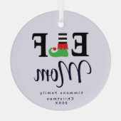 Custom Elf Mama Ornament, Personalisiert Keepake Ornament Aus Glas (Rückseite)