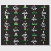Custom Elf Muster Personalisierte Weihnachtsabbruc Geschenkpapier (Flach)