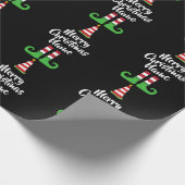 Custom Elf Muster Personalisierte Weihnachtsabbruc Geschenkpapier (Ecke)
