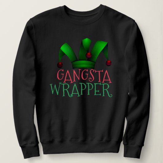 Custom Elf Santa Helper Gangsta Wrapper Weihnachte Sweatshirt (Design vorne)