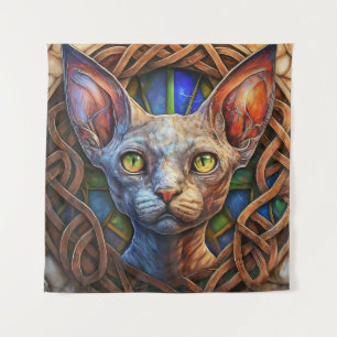 Custom Elf Sphynx Cat Celtic Wall Art Deco Wandteppich