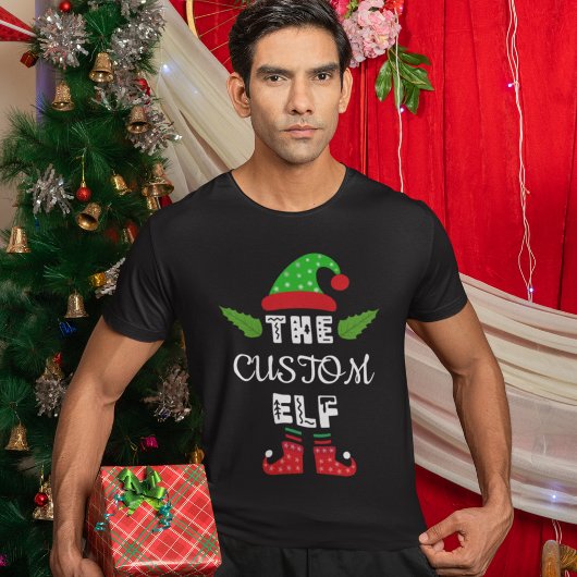 Custom Elf T - Shirt, Personalisiertes Weihnachts- T-Shirt