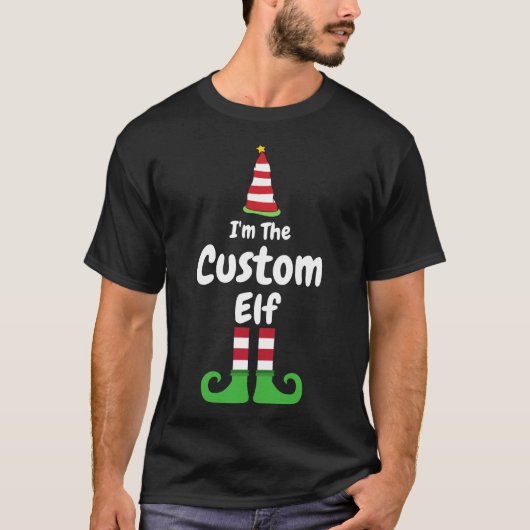 Custom Elf T - Shirt, Personalisiertes Weihnachts- T-Shirt (Vorderseite)