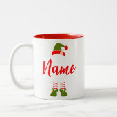 Custom Elf Tasse, Personalisierte Weihnachtskaffee Zweifarbige Tasse (Links)
