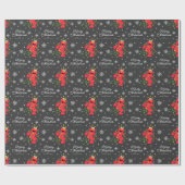 Custom Elmo Merry Christmas Chalkboard Geschenkpapier (Flach)