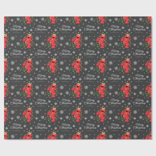 Custom Elmo Merry Christmas Chalkboard Geschenkpapier (Flach)