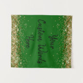 Custom Emerald Background Birthday Party Foto Stan Wandteppich (Vorderseite (Horizontal))