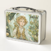 Custom Emerald Forest Elf Boy Metall Brotdose (Rückseite)