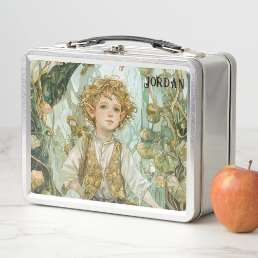 Custom Emerald Forest Elf Boy Metall Brotdose (Beispiel)