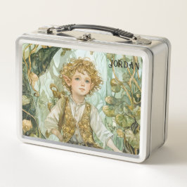 Custom Emerald Forest Elf Boy Metall Brotdose