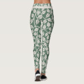 Custom Emerald Green Flower before wedding Leggings (Rückseite)
