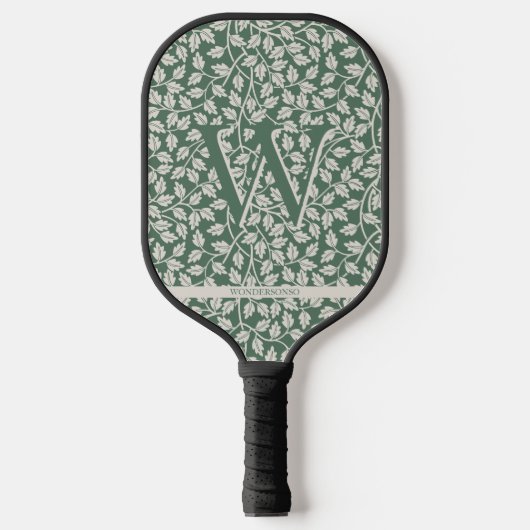 Custom Emerald Green Flower Pickleball Schläger (Vorderseite)