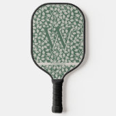 Custom Emerald Green Flower Pickleball Schläger (Rückseite)