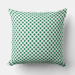 Custom Emerald Green Polka Dots Throw Kissen