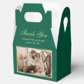 Custom Emerald Green Wedding Foto Vielen Dank Geschenkschachtel (Geöffnet)