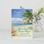 CUSTOM EMERALD WATERS (Riviera Maya) Hochzeit Einladung (Stehend Vorderseite)