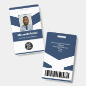 Custom Employee Badge with Photo, Logo & Barcode Ausweis (Vorder- & Rückseite)
