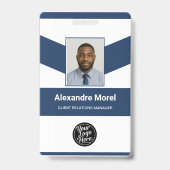 Custom Employee Badge with Photo, Logo & Barcode Ausweis (Vorderseite)