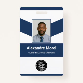 Custom Employee Badge with Photo, Logo & Barcode Ausweis