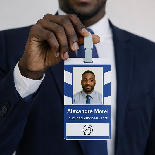 Custom Employee Badge with Photo, Logo & Barcode Ausweis