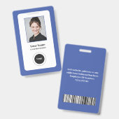 Custom Employee Blue | Foto, Bar, Logo, Name Ausweis (Vorder- & Rückseite)