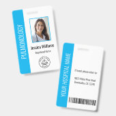 Custom Employee Foto Blue White Medical ID Blue Ausweis (Front & Back)
