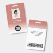 Custom Employee Foto Gradient Terracotta Ausweis (Vorder- & Rückseite)