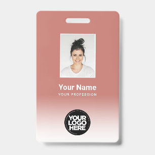 Custom Employee Foto Gradient Terracotta Ausweis